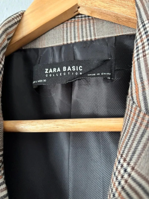 Veste à carreaux Zara coupe masculine – photo 2